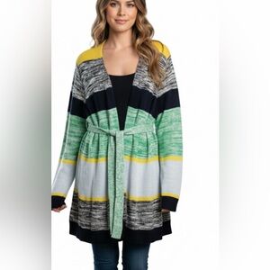 Lane Bryant Cardigan Viscose Bland  Multicolor Striped Belted Cardigan size 4X